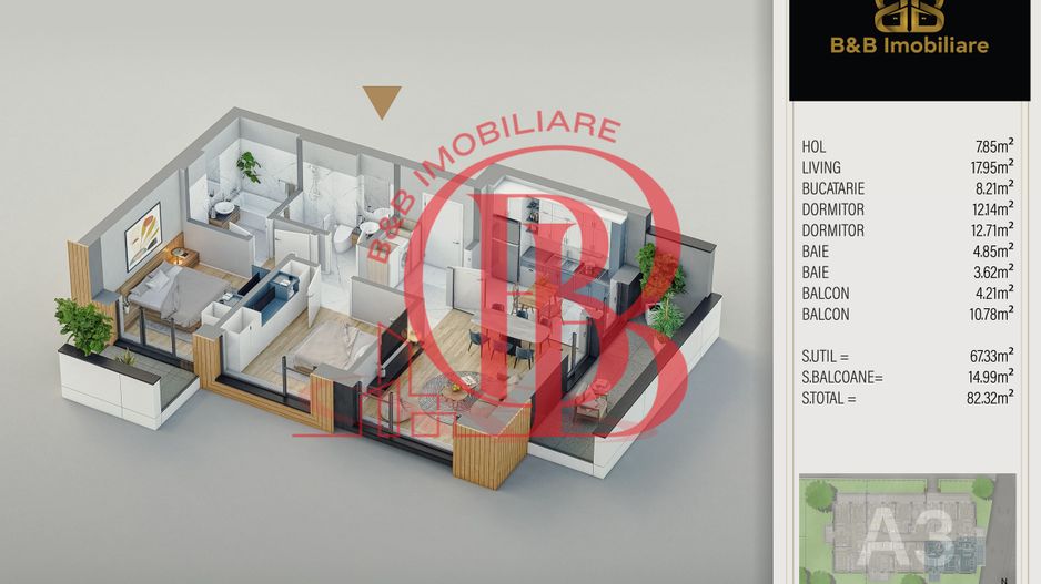 3 camere -complex cu circuit inchis -piscina--pista alergare - Schiță 9