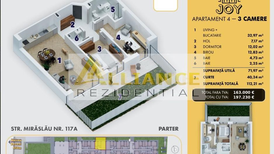 Metrou Berceni Ap 3 camere cu gradina Joy Rezidence - Poză 7