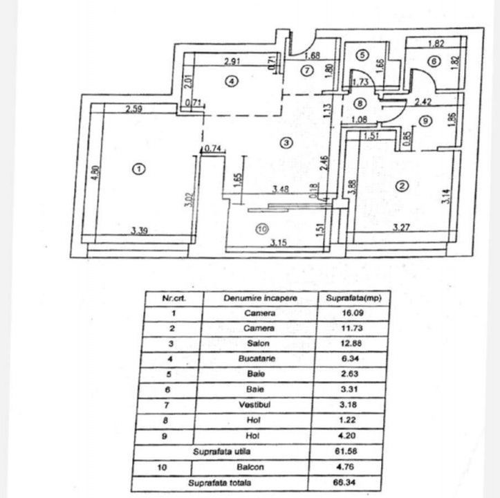 Apartament 2 camere Băneasa | Loc de parcare - Schiță 12