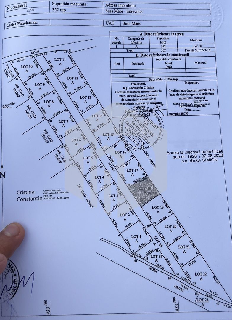 Parcela teren intravilan cu PUZ  si utilitati- Sura Mare- 352 MP - Poză 9
