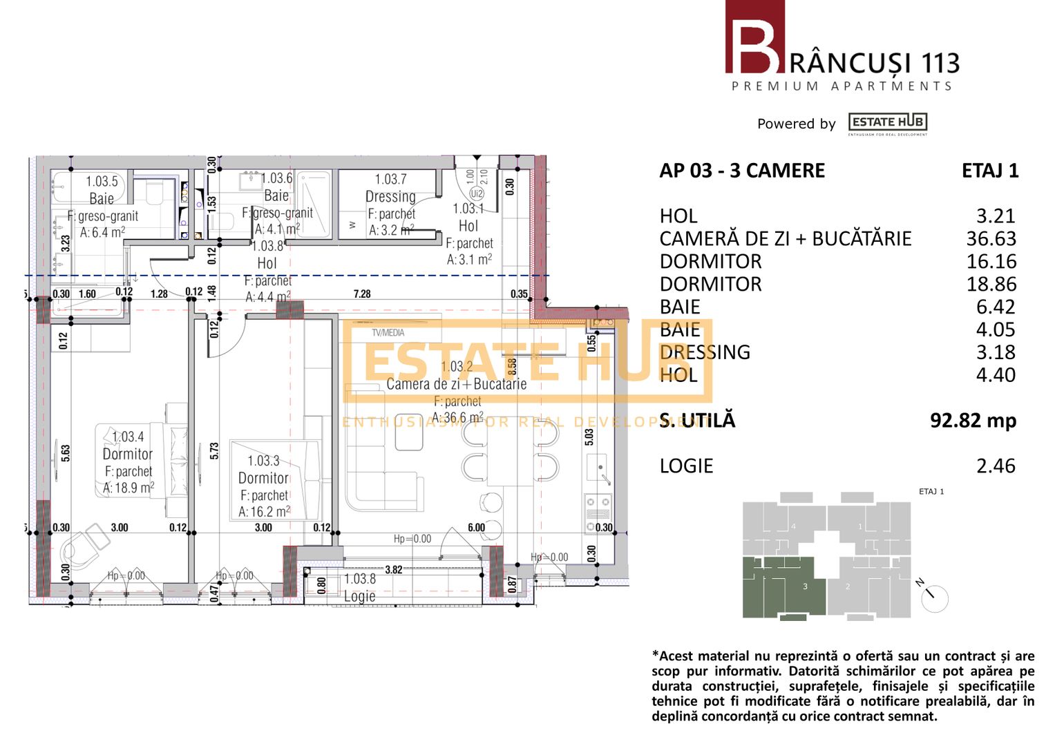 Apartament 3 camere nou, clădire premium pe strada Brancusi - Poză 6