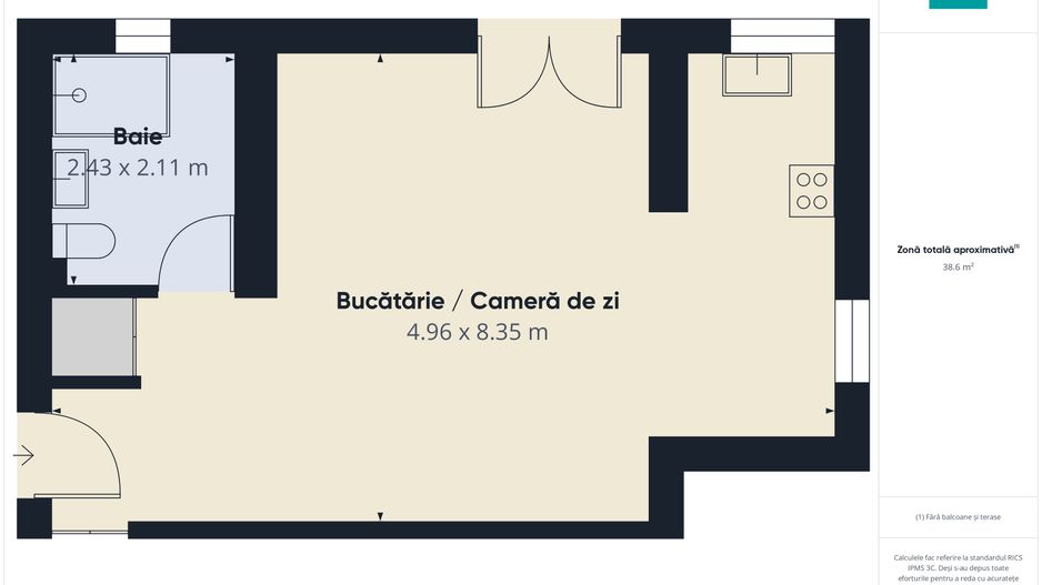 Apartament o cameră Dumbrăvița Lux - Poză 12