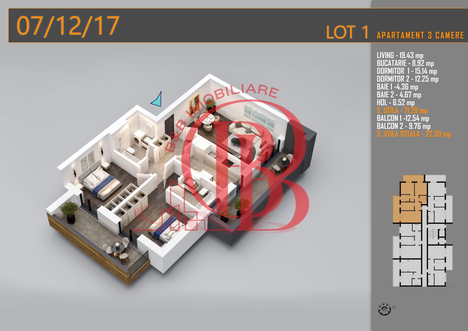 Apartament 3 camere Decomandat Titan Th. Pallady-Sector 3 - Schiță 2