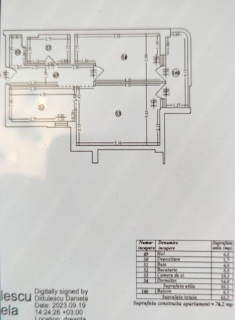 2 camere - parcare subteran de închiriat Pipera - My Place Residence - Schiță 15