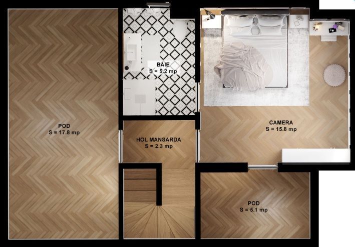 Casă P+1+M de vânzare în Otopeni–Tunari | Ansamblu nou, 3 dormitoare, mobilată - Schiță 12