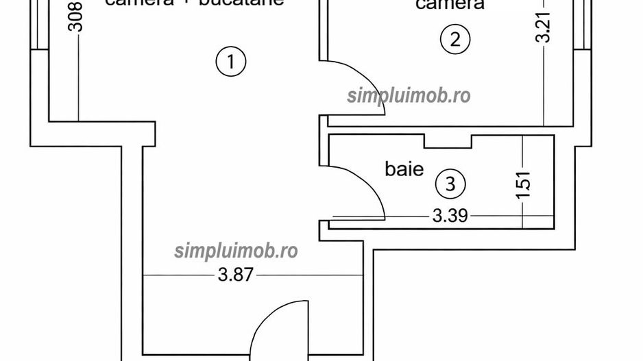 Ultracentral Mantuleasa Universiate 2 Camere - Schiță 4