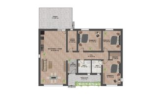 CASA INDIVIDUALA DOMNESTI, 4 CAMERE, INCALZIRE PARDOSEALA, COMIS 0% - Poză 5