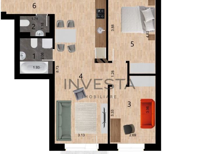 Apartament in constructie Premium/Zona Frunzisului - Schiță 2