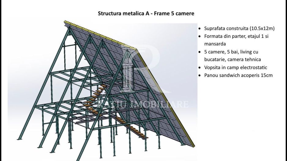 A-FRAME GRAND – STRUCTURĂ METALICĂ PREMIUM | 5 CAMERE - Poză 6