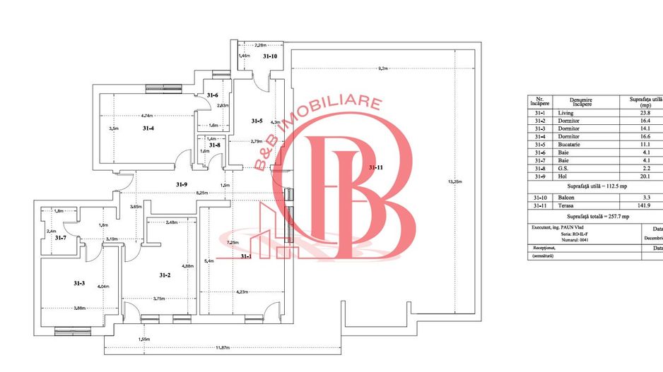 Apartament 4 camere cu Terasa 142mp-Finalizat-Theodor Pallady - Schiță 2