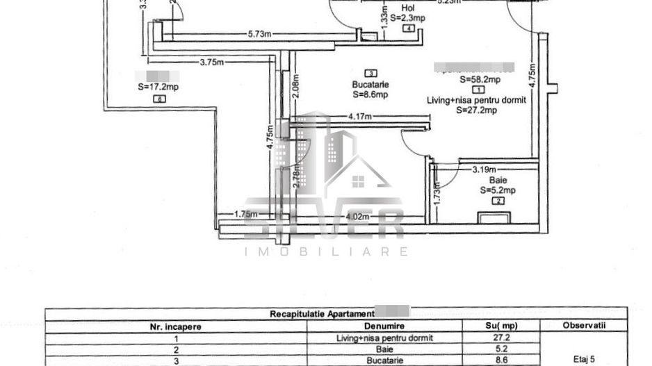Apartament cu 3 camere/terasa 17.2mp/zona Frunzisului/CF. - Poză 3
