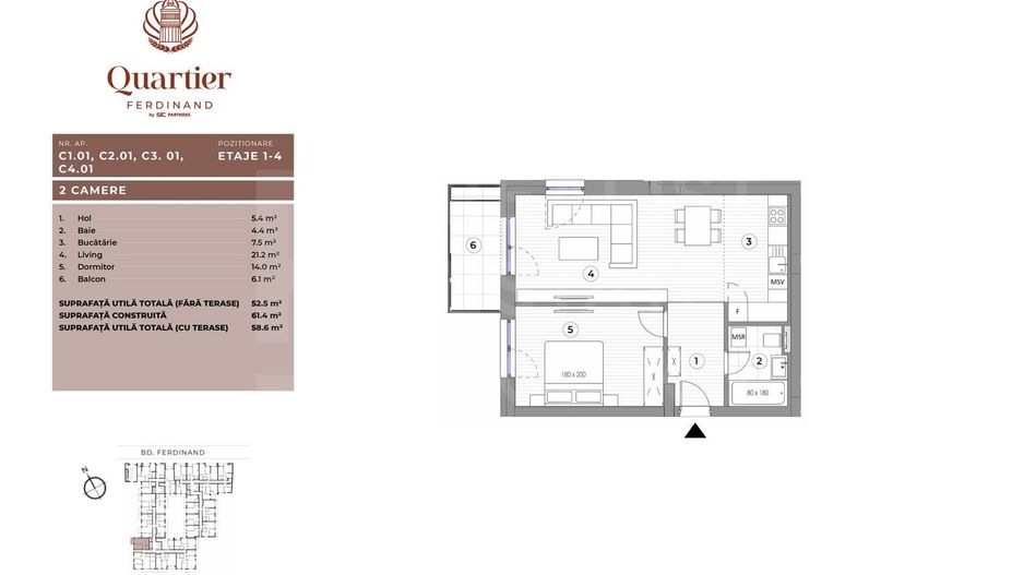 Vânzare, apartament, 2 camere, Quartier Ferdinand, București - Poză 7