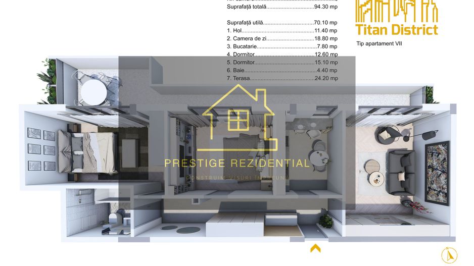 Apartament 3 Camere Decomandat, Titan-Pallady,Metrou N.Teclu - Schiță 8