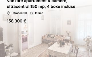 Vânzare apartament 4 camere, ultracentral 150 mp, 4 boxe incluse - Poză 1
