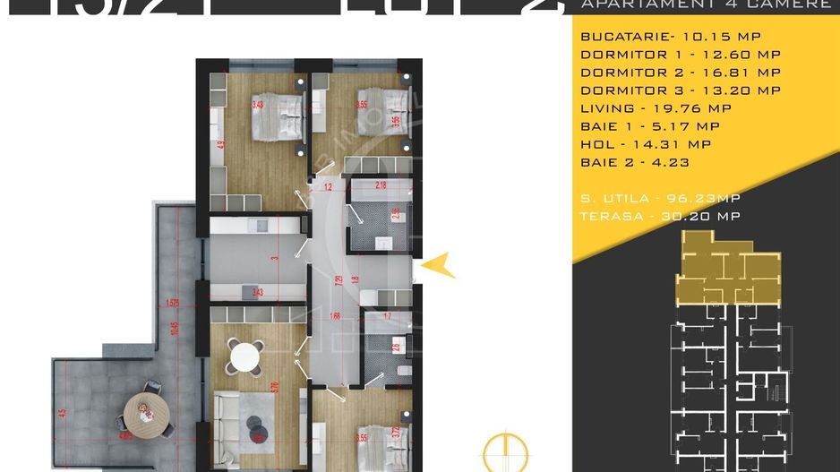 4 camere  Titan Pallady  Metrou Nicolae Teclu - Schiță 11