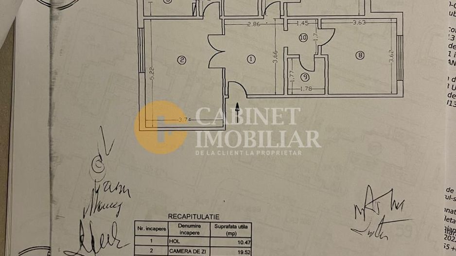 Moara de Foc Apartament 4 camere 92 mp - Schiță 1