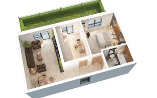 Apartament 2 camere, 56 mp   Doamna Stanca, Selimbar - Schiță 8