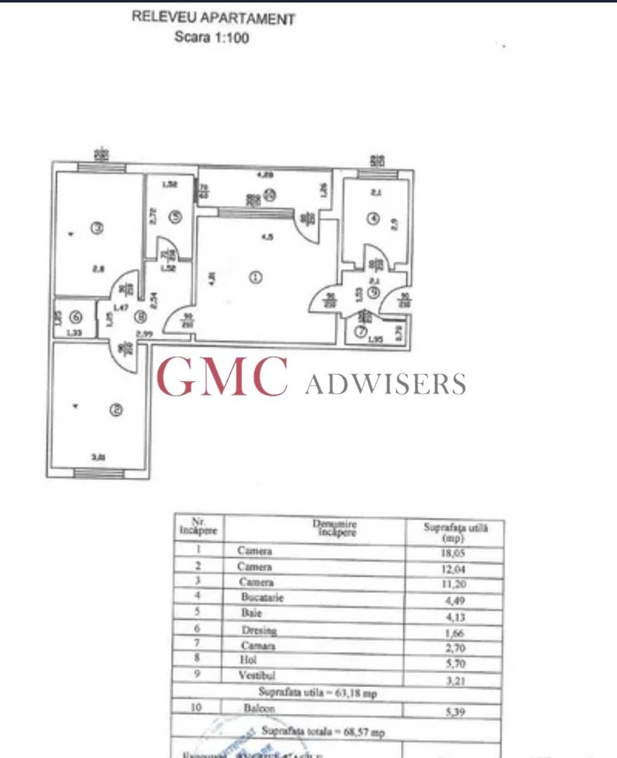 Apartament 3 camere Antiaeriana - Poză 8