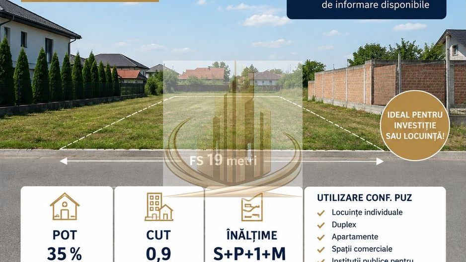 Teren Mehala-Ronaț | 1.000 mp | PUZ | Duplex / Apartamente - Poză 1