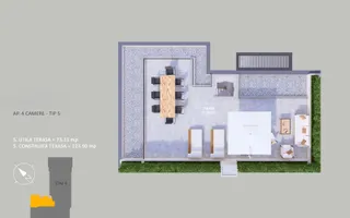 VANZARE APARTAMENT LA CHEIE | 4 CAMERE | 107MP | TERASA 73 MP| PARCARE - Schiță 17