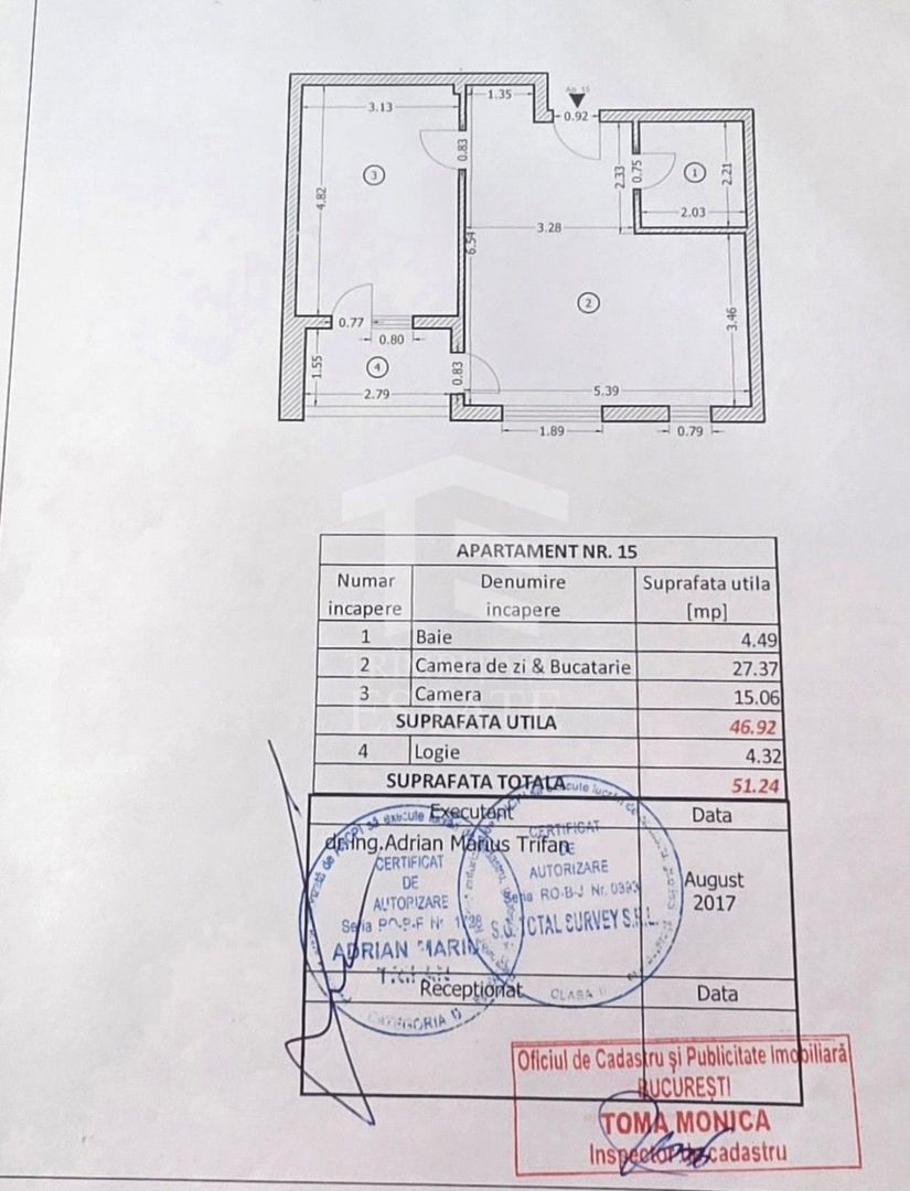 Apartament 2 camere Rahova | 51,24 mp | Bloc 2017 - Schiță 15