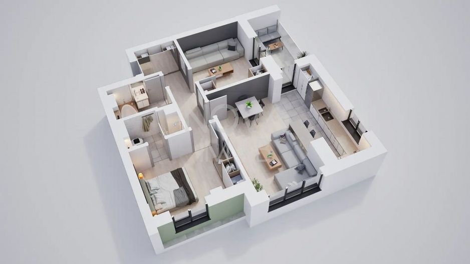 Apartament 3 camere, etaj intermediar, ansamblu nou Calea Surii Mici - Poză 9
