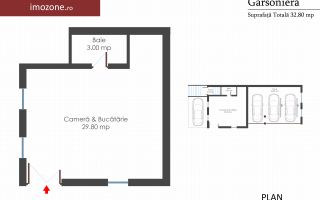 Garsoniera de vanzare, bloc nou, finisatala cheie, centrala termica individuala - Schiță 5