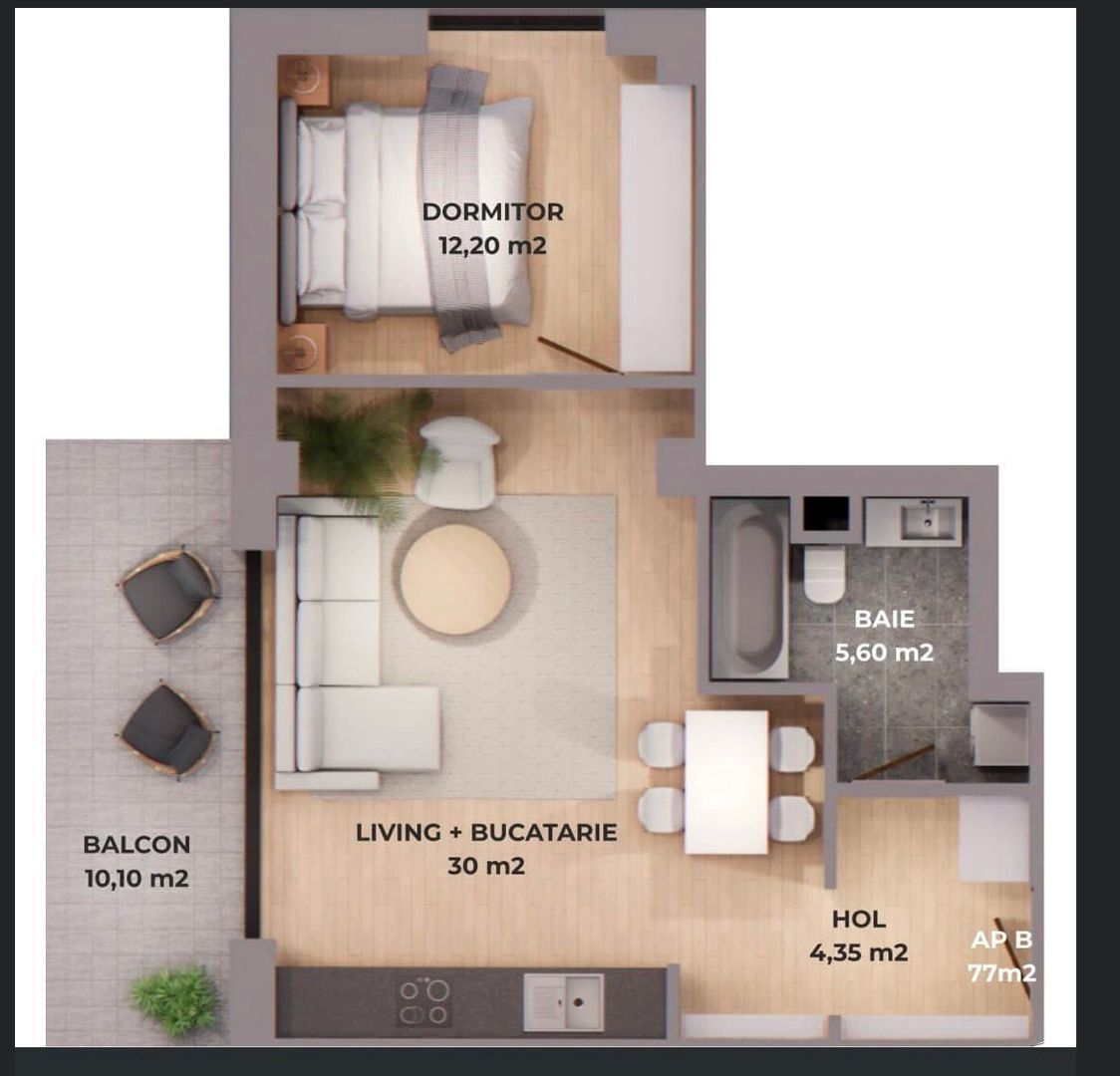 Apartament 2 camere | Residence 5 | Forest 1 - Poză 1