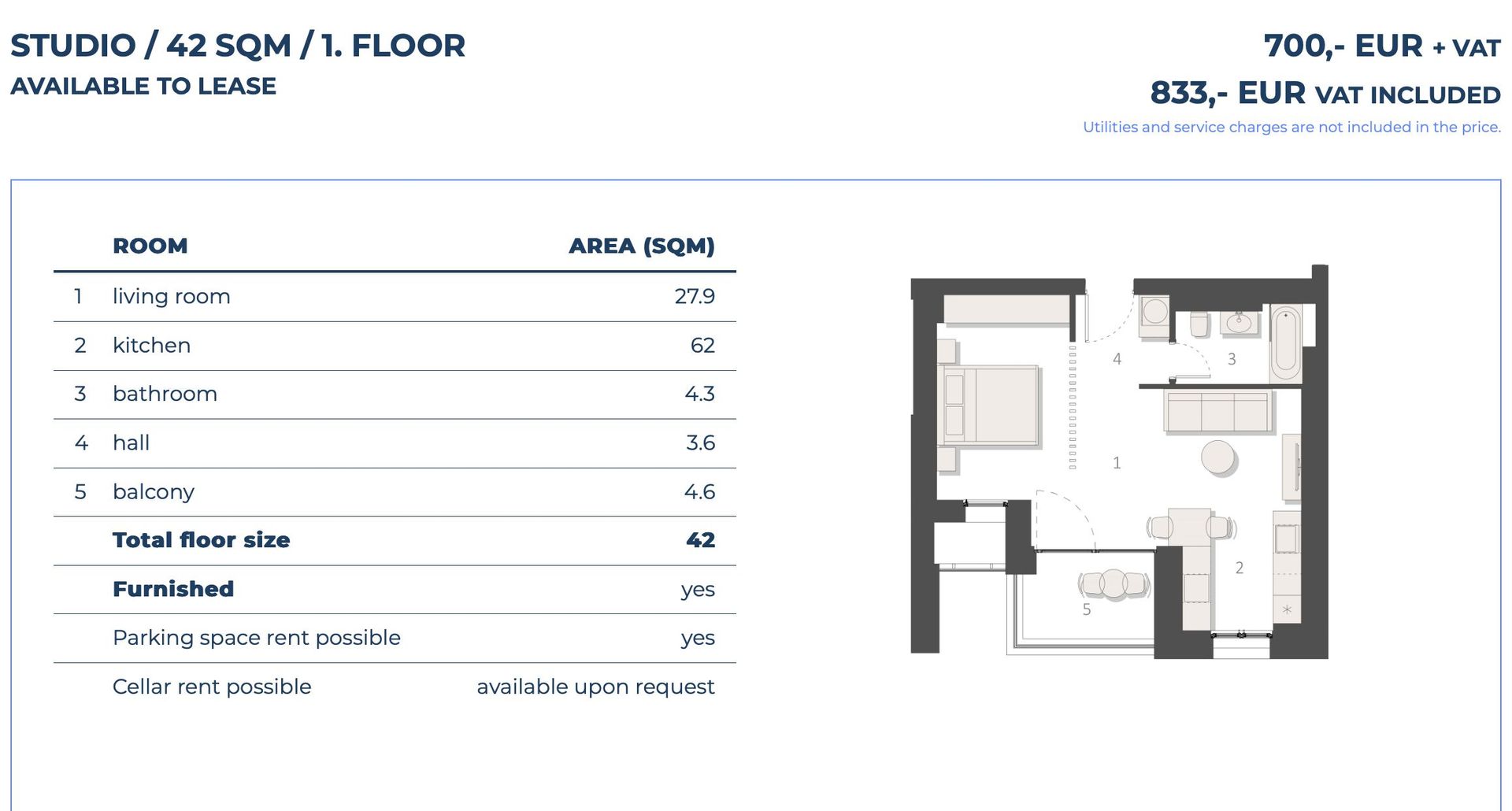 Studio premium | 42 mp + balcon |  Promenada Mall - Floreasca Nord - Poză 10