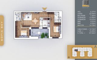 3 camere incalzire pardoseala   langa Metrou Nicolae Teclu - Schiță 7