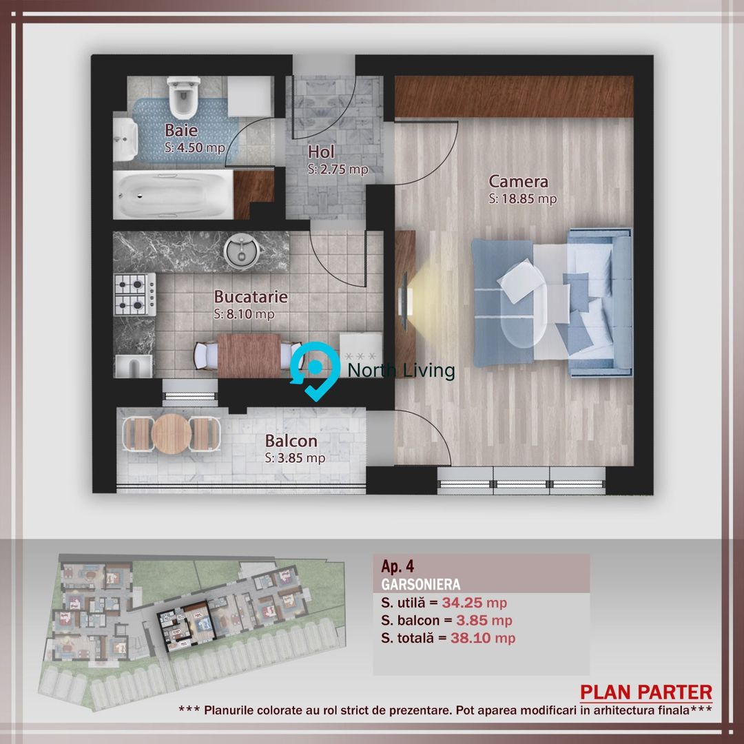 Garsoniera | Proiect tip boutique | Stefan cel Mare - Poză 4