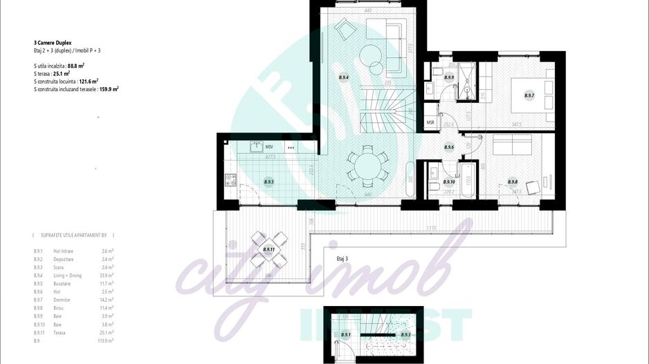 3 camere tip duplex in Catted Family - Pipera rond OMW - Poză 22