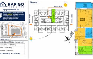 Apartamentul nr. 13 | 2 camere decomandat | Etaj 2 | Terasă 8,61 mp |