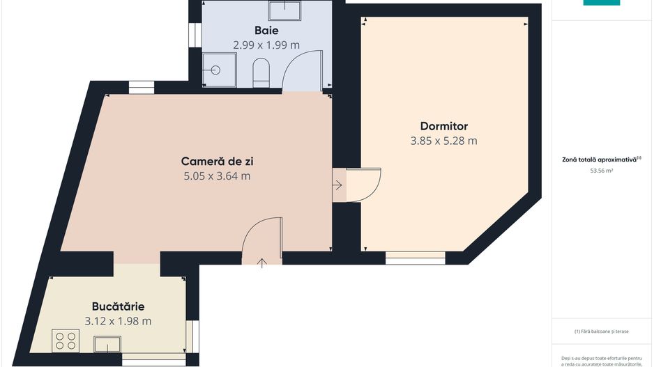 Apartament cu 2 camere la casă zonă centrală - Poză 8