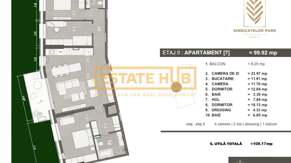 Apartament 4 camere  – Sindicatelor Park, zona Parc Central - Poză 2