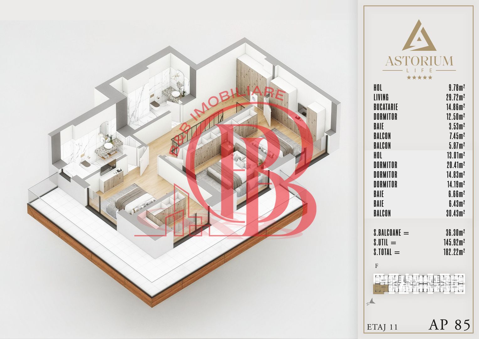 4 camere Duplex  Proiect Premium Titan Pallady - Poză 7