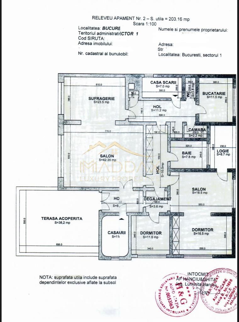 4 rooms ***203 SQM useful*** / 38 SQM terrace + garage / Primaverii - Schiță 41
