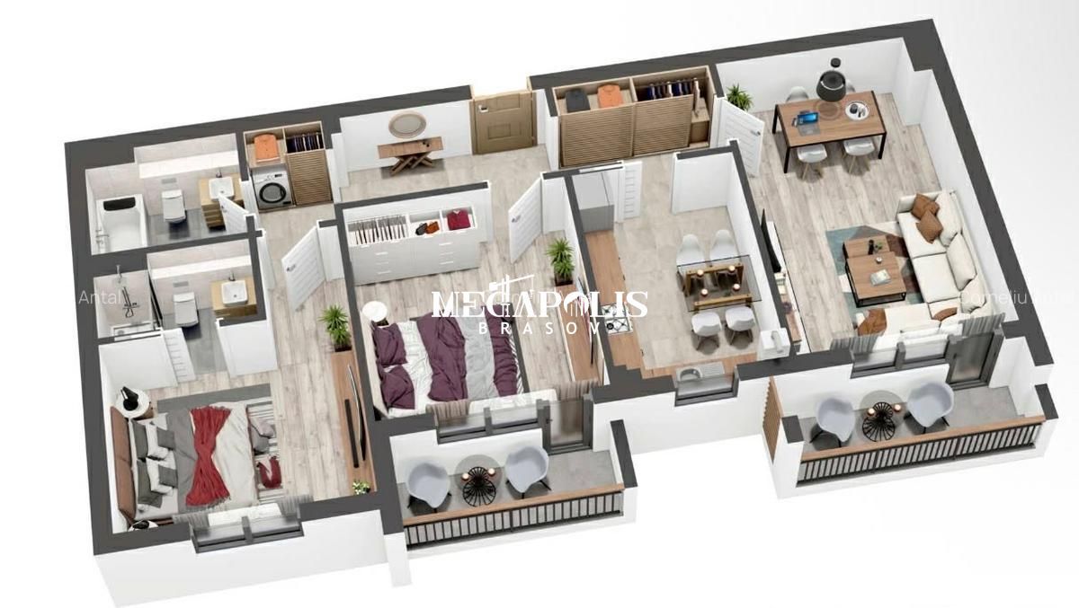 Schimb apartament 3 camere Tractorul cu 2 camere + 70.000 € diferență - Poză 5