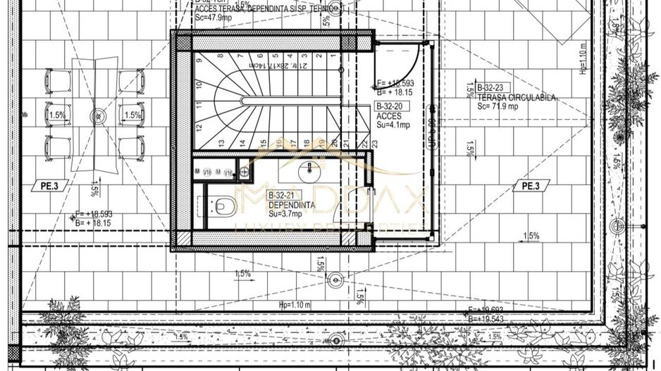 Impressive Penthouse-Triplex ** Green Building***/ 3 parking / Stefan Cel Mare - Schiță 56