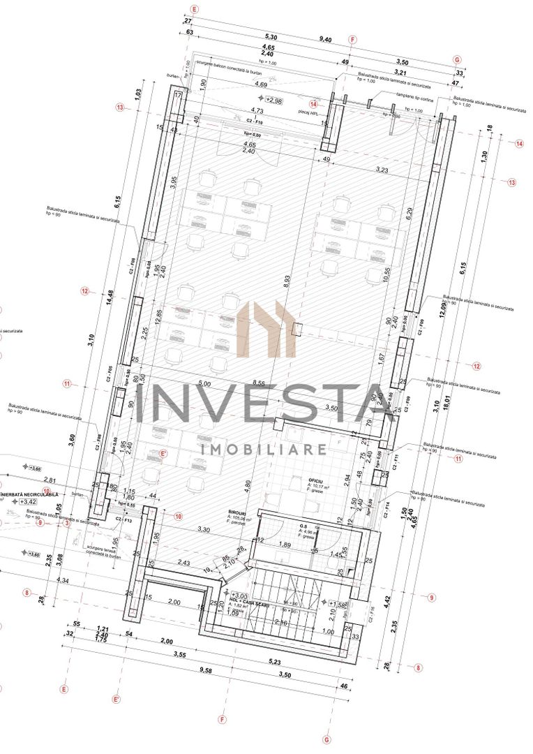 Spatiu premium Zorilor, 350 mp, vitrat, 15 parcari! cu panorama ! - Schiță 7