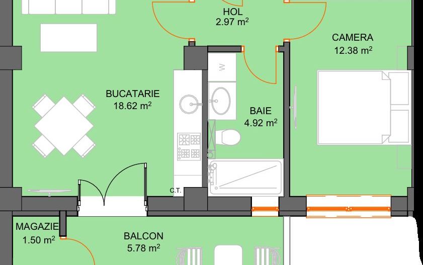 Apartament cu 2 camere si avans doar 5% - zona Doamna Stanca - Sibiu - Schiță 5