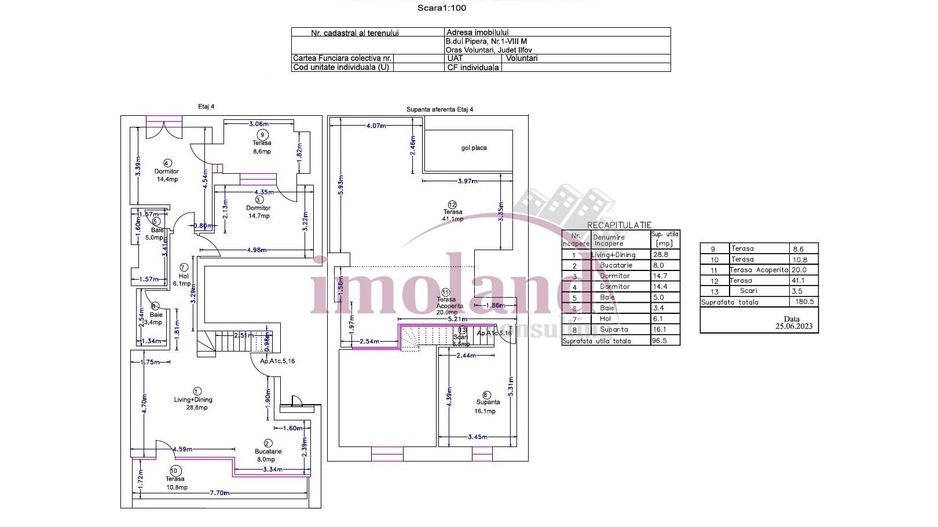 Inchiriere - Penthouse 4 camere + loc de parcare - Avalon Estate-Pipera - Schiță 14