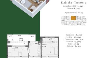 Apartament 2 camere Theodor Pallady Complet decomandat - Schiță 5