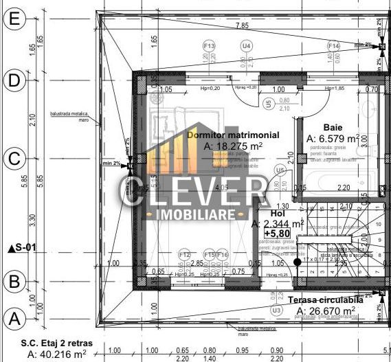 Vila duplex 4 camere 4 bai, 125 mp utili, Splaiul Unirii, parcare gratis - Schiță 7