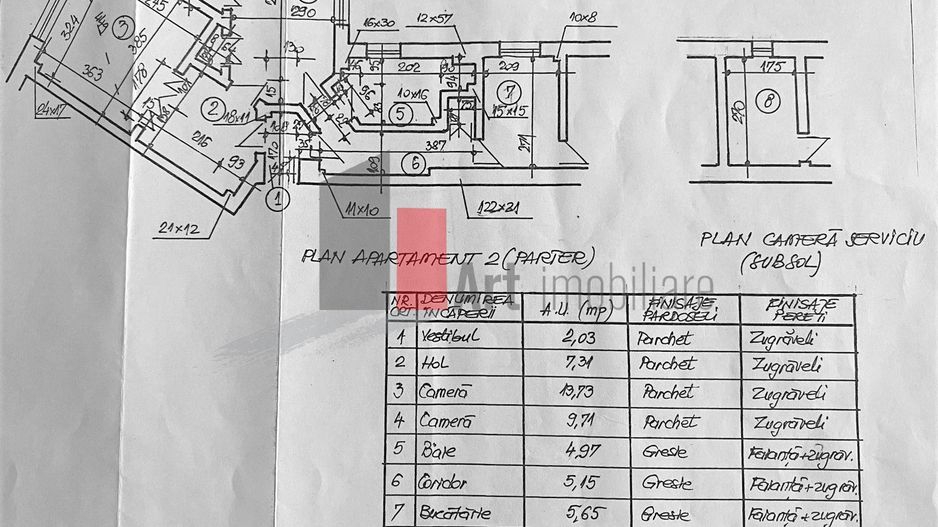 Apartament 2 camere parter inalt – zona Bd. Carol/Armeneasca - Schiță 14