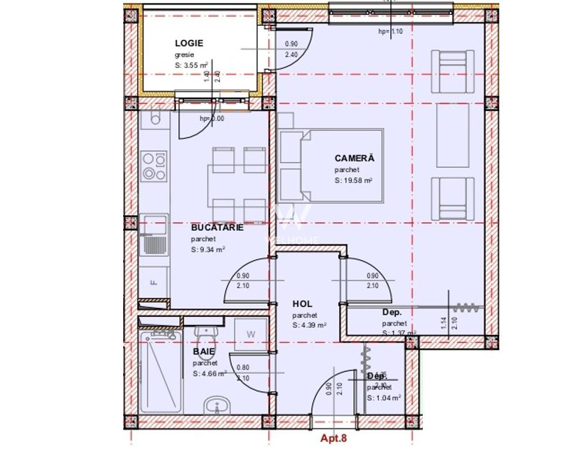 Studio decomandat "LA CHEIE" - Selimbar,  Sibiu - Schiță 9