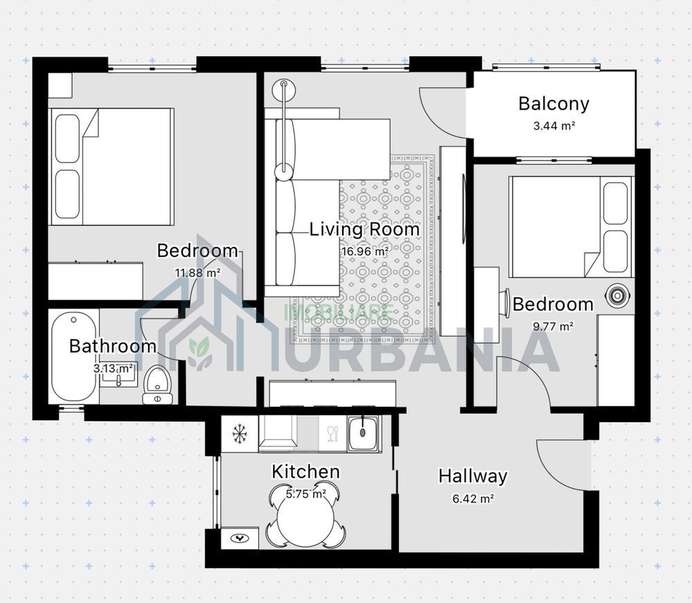 Apartament de închiriat | # | 3 camere | Podu Ros | AC | Centrala - Poză 1