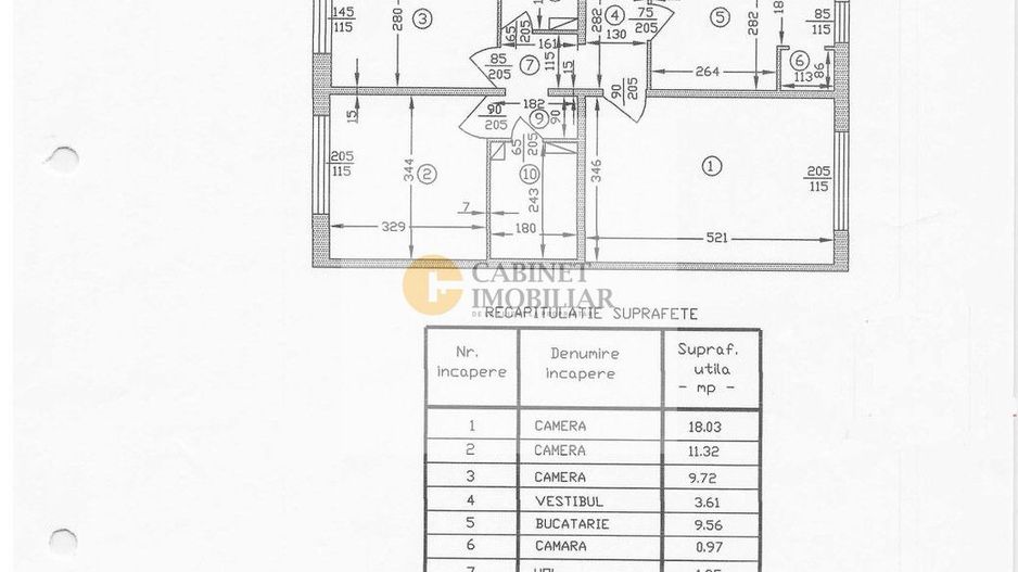 3 Camere - 64MP | Decomandat | 2 Bai | 1981 | Uverturii - Schiță 8