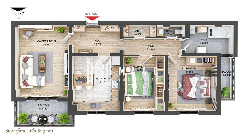 Apartament la cheie I 3 camere I 82 mpu + 13 mp I Hipodrom - Poză 6