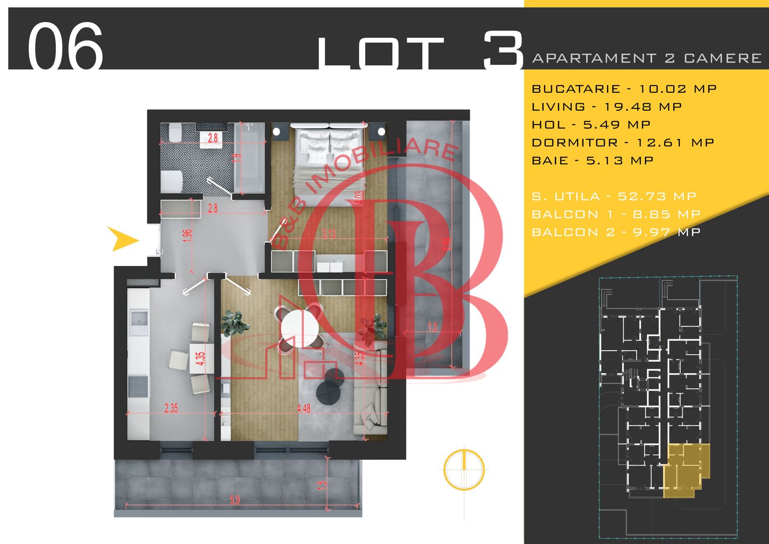 2 camere decomandat Titan Pallady  Metrou Nicolae Teclu - Schiță 10